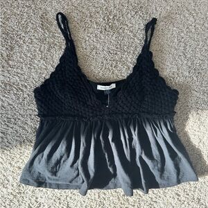 American Eagle Crochet Babydoll Tank